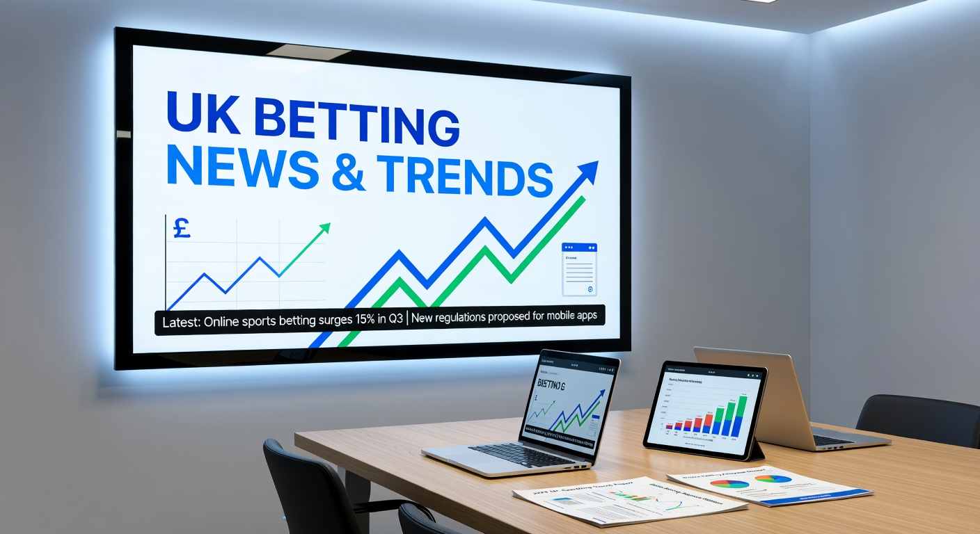 Graph showing UK gambling trends with declining bars for betting premises and rising lines for online slots