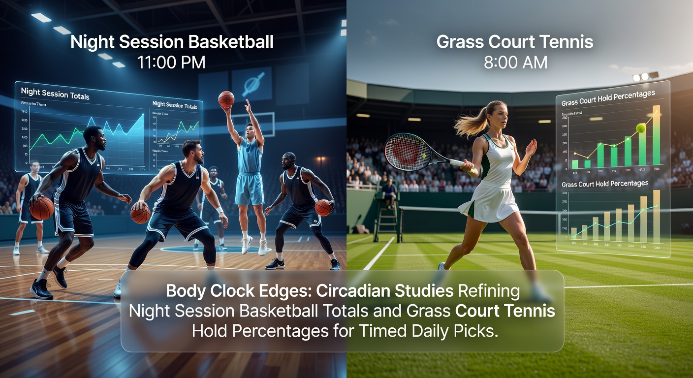 Athletes checking performance data during evening training sessions influenced by circadian rhythms
