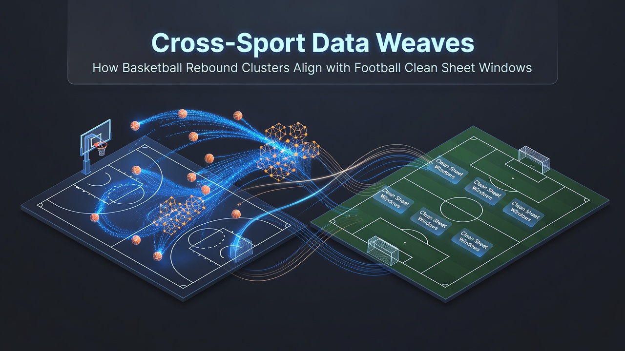 Chart illustrating synchronized basketball rebound data points with football clean sheet intervals used in multi-sport betting accumulators