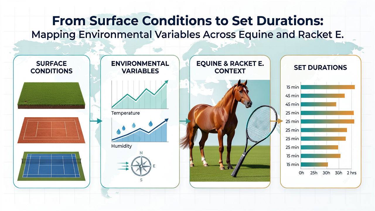 Chart illustrating set duration averages across court types and their integration with horse racing pace metrics for accumulator construction