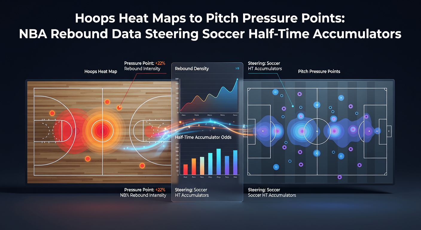 Visualization of NBA rebound heat map overlaid on a basketball court, highlighting high-pressure rebound zones in red and orange tones