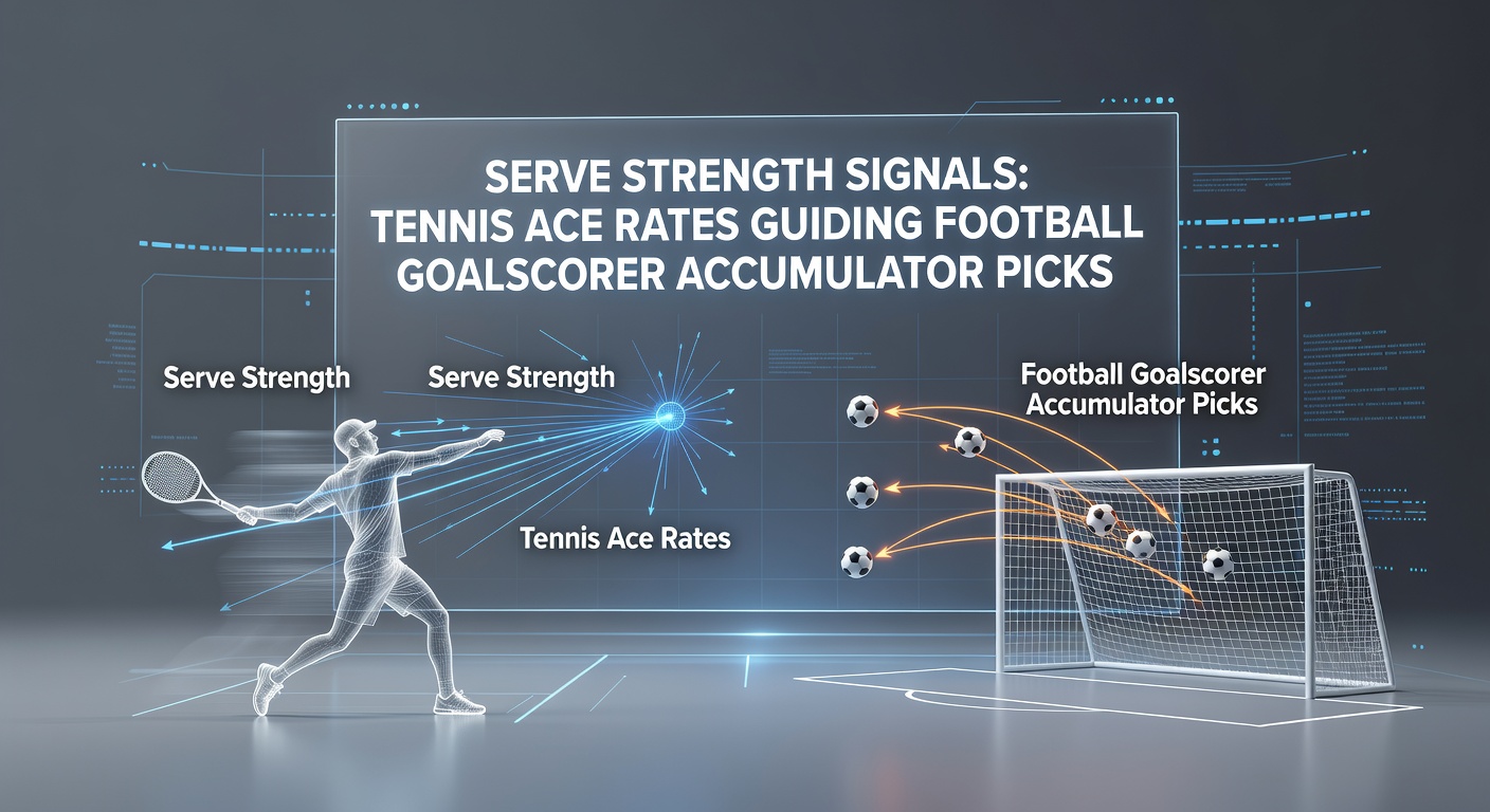 Tennis player delivering a powerful ace serve on grass court with football pitch in blurred background illustrating cross-sport analytics